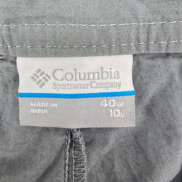 Columbia Washed Out Shorts Mens 40 Gray 10" Flat Front Chino Hiking Outdoors NEW - Picture 4 of 6